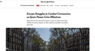 El New York Times destaca que Catalunya ha reaccionat més ràpid que l'Estat en la crisi del coronavirus