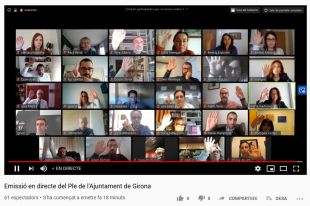 Unanimitat dels 27 regidors de l'Ajuntament de Girona per ''anar de la mà'' a l'hora de combatre el coronavirus