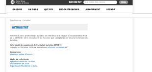 El Patronat de Turisme activa un apartat al web sobre els estralls del coronavirus en l'activitat turística