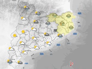 Avís per forts xàfecs amb possiblitat de calamarsa demà a la tarda a la província de Girona