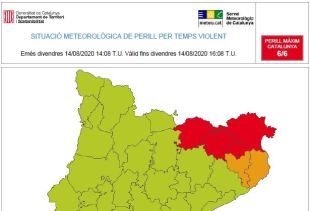 Avís de temps violent al Ripollès, Garrotxa, Pla de l'Estany i Alt Empordà per aquesta tarda