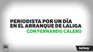 Fernando Calero amb els ''periodistes per un dia'' en l'inici de la competició