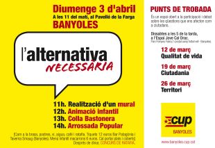 Els nuclis gironins de la CUP donaran el tret de sortida a la precampanya diumenge a Banyoles