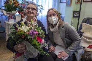 La veïna de Girona, Maria Aurich, fa cent anys