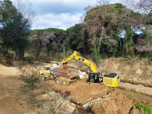 Santa Cristina d'Aro inicia les obres per reparar l'escullera del riu Ridaura danyat pel Gloria