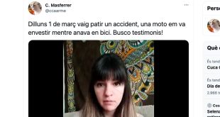 Un motorista persegeix i envesteix una ciclista al carrer Santa Eugènia de Girona
