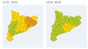 Alerta per la previsió de pluges intenses aquesta tarda a les comarques gironines