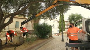 Blanes retira una clau de volta del segle XIV que havia estat objecte d'actes vandàlics
