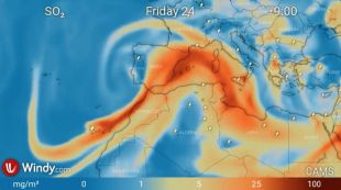 El núvol de sofre del volcà de la Palma arribarà demà a Girona
