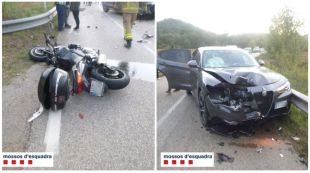 Un motorista begut topa frontalment contra un cotxe a Darnius