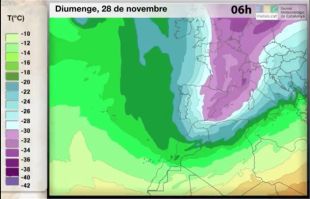 Un front de -32 graus centígrads arribarà a Girona aquesta matinada de diumenge
