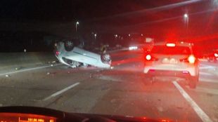 Un ferit en bolcar amb el seu vehicle a la C-66 a Palol de Revardit
