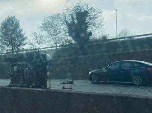 Un accident talla la variant de Banyoles a l'altura de Palol de Revardit en sentit Girona