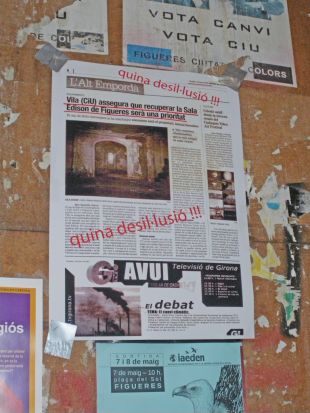 Una entitat reclama a Santi Vila (CiU) la recuperació de la Sala Edison de Figueres 