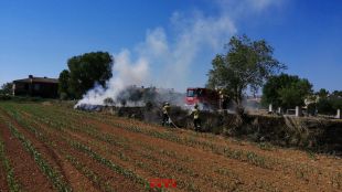 Els Bombers apaguen dos incendis a Figueres en un marge i dins un habitatge