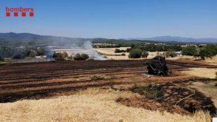 Un incendi crema 1,5 hectàrees de camps de conreu a la Pera