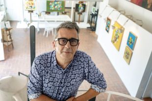 Andreu Buenafuente presenta la seva obra pictòrica 'Jazz' a la Fundació Cuixart