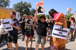 Mig centenar de persones protesten contra els correbous a Vidreres