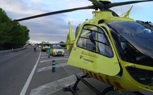 Mor un motorista en topar frontalment contra un camió a Riells i Viabrea