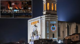 Projecten a la Catedral de Girona consignes contra el projecte del gasoducte MidCat