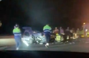 Un xoc entre dos cotxes talla parcialment l'AP-7 a Sarrià de Ter en sentit Barcelona