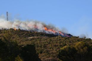 Revifa l'incendi de Portbou que ahir es va donar per estabilitzat