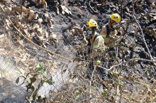 Els Bombers extingeixen l'incendi de Portbou