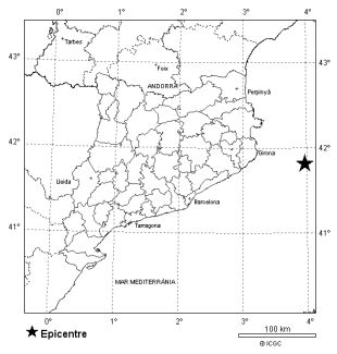 Un terratrèmol de magnitud 3.9 dins el mar es percep a la demarcació de Girona