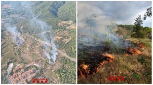 Un incendi amb dos focus crema a la zona del grup Sant Daniel de Girona