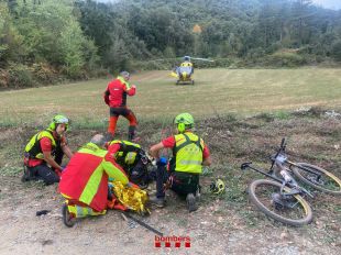 Rescaten un ciclista ferit amb traumatisme facial i pèrdua de consciència a Sant Feliu de Pallerols