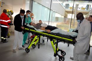 Simulacre d’incendi amb ferits al Parc Hospitalari Martí i Julià de Salt