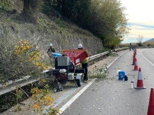 Comencen les obres de protecció de talussos de la C-63 entre Amer i les Planes d'Hostoles