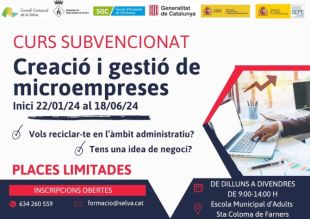 El Consell Comarcal de la Selva ofereix un curs de creació i gestió de microempreses