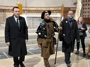 Albert Martínez, Pare Pelegrí del 2024, inicia el recorregut de Tossa fins a Santa Coloma de Farners