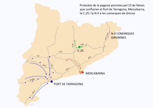 Arrenca una nova jornada de protestes dels pagesos gironins a l'N-II