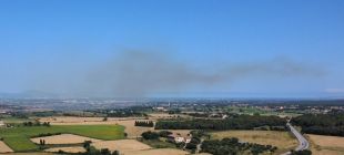 Un incendi crema un camp de rostolls a Vilamalla