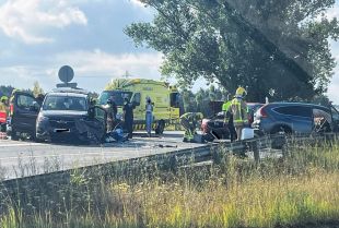 Quatre ferits en un accident múltiple a la C-65 a Cassà de la Selva