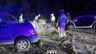 Dos vehicles col·lideixen amb un arbre caigut a l'N-II a Vilademuls