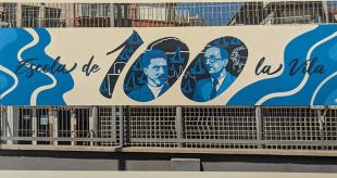 Blanes pinta un gran mural per commemorar el centenari de l'escola Joaquim Ruyra