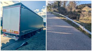 Detingut un camioner a Darnius que multiplicava per set la taxa d'alcohol i es va accidentar