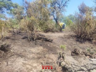 Els Bombers apaguen un incendi forestal a Can Carbonell de Tossa de Mar