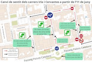 Salt canviarà el sentit alguns trams dels carrers Irla, Cervantes i Àngel Guimerà
