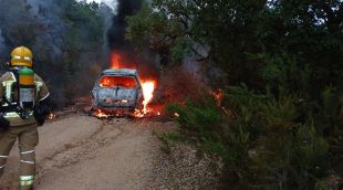 Un incendi crema totalment un vehicle i afecta vegetació a Lloret de Mar