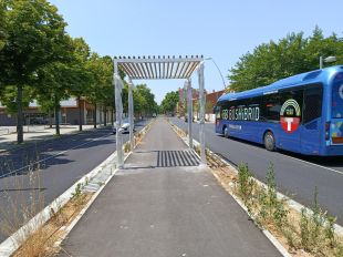 Recta final a les obres del Bus Ràpid a Salt que entrarà en servei abans de Festa Major
