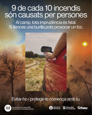 Nou de cada deu incendis són causats per persones