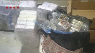 Detingut camioner a l'AP-7 a Aiguaviva amb més de 350 kg de cocaïna i haixix entre la càrrega