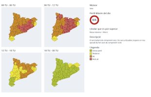 El Meteocat situa bona part de Catalunya en el màxim nivell d’alerta per vent aquest dijous
