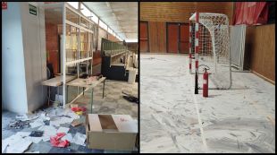 Vandalitzen el pavelló de Sarrià de Ter: trenquen portes i vitrines i buiden extintors