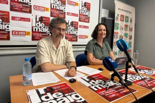 UGT i CCOO posen l’habitatge i l’extrema dreta al centre de l’1 de Maig a Girona