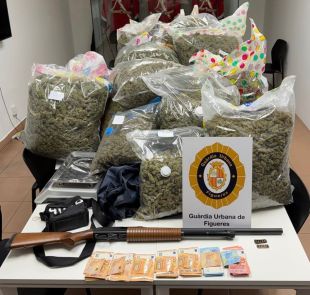 Tres detinguts i gairebé 100 quilos de marihuana intervinguts en un operatiu a Figueres